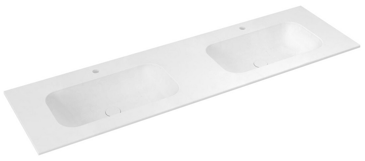 ARUBA dvojumyvadlo uprostřed, 210x51,5 cm, Rockstone bílá mat