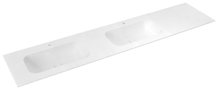 ARUBA dvojumyvadlo vlevo, 230x51,5 cm, Rockstone bílá mat