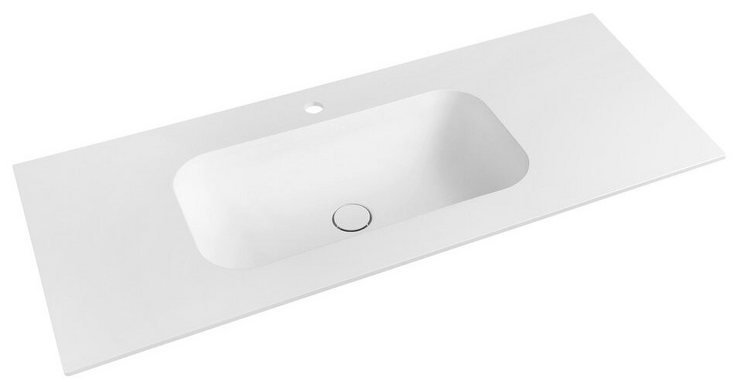 TREOS umyvadlo 111,6x51,3 cm, rockstone, bílá mat