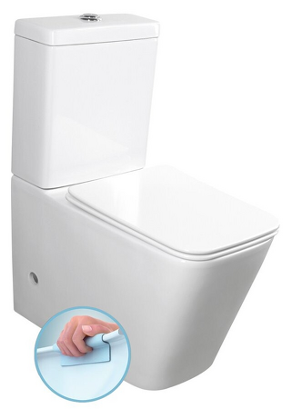 PORTO RIMLESS WC kombi, spodní/zadní odpad, bílá