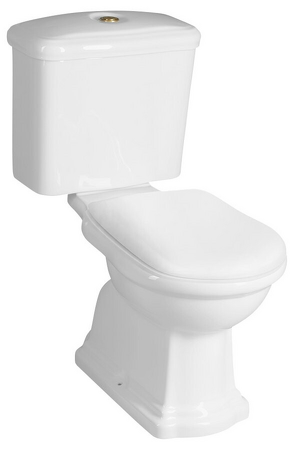 RETRO WC kombi, zadní odpad, bílá-bronz