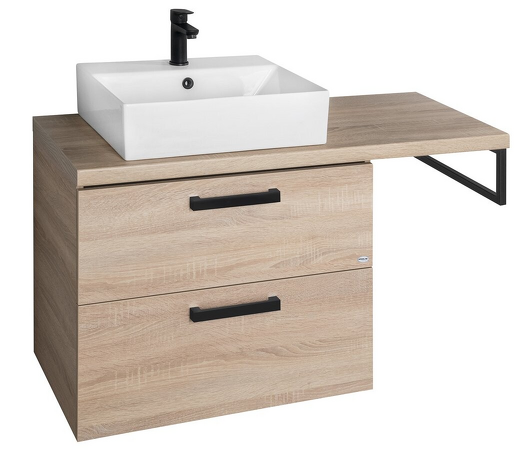 VEGA sestava koupelnového nábytku, š. 125 cm, dub platin