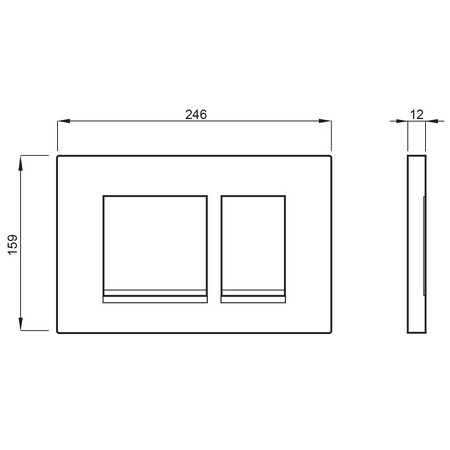 SCHWAB CERES ovládací tlačítko, 246x159 mm, černá mat