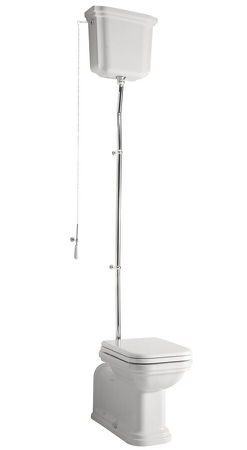 WALDORF WC mísa s nádržkou, spodní/zadní odpad, bílá-chrom