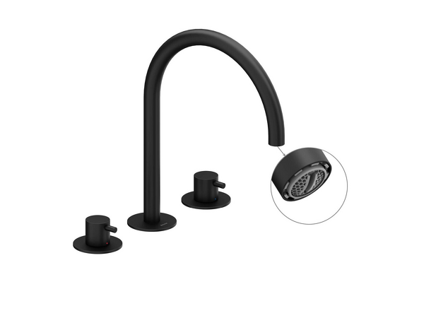 ES 018.20BLM Umyv. 3 otv. bat. 270 mm, bez výp., black matt