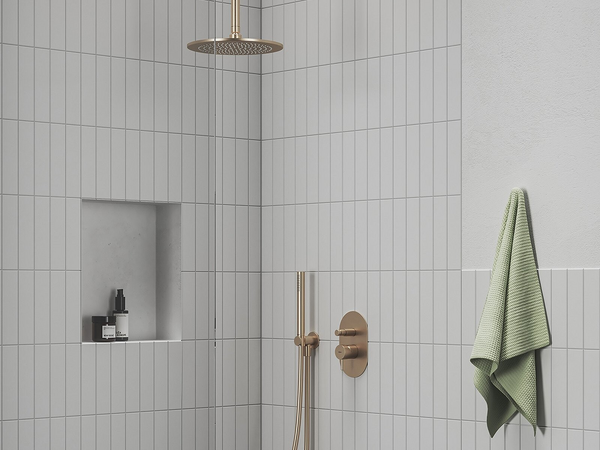 704.61RGB Výtokové rameno stropní 30 cm, mosazné, Rose Gold Brushed