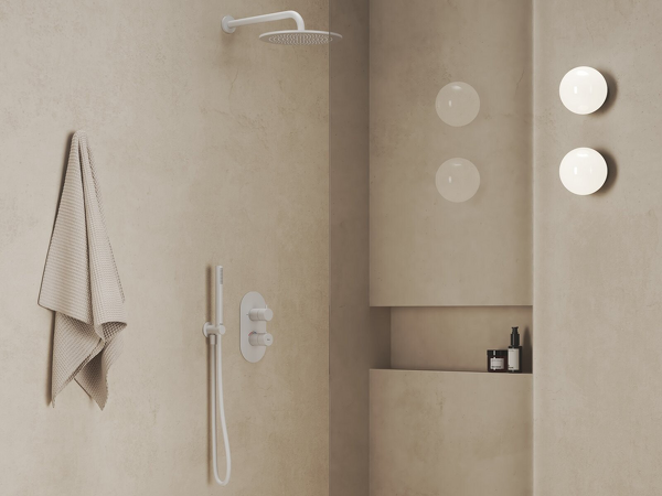 980.10WV Hlavová sprcha kulatá, mosazná, 250 mm, White Velvet