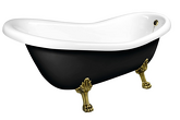 RETRO volně stojící vana 147x69,5x67,5cm, nohy bronz, černá/bílá (RAL9005) náhledová fotka produktu