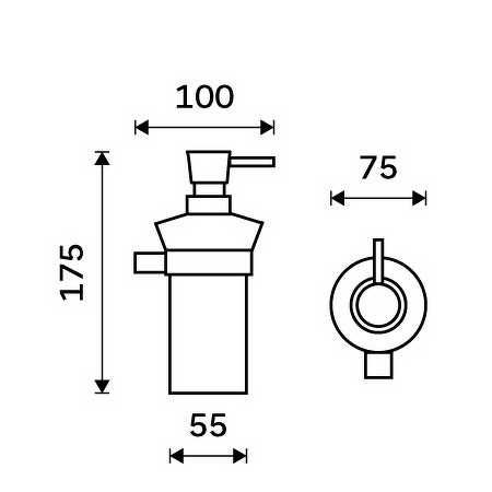 Dávkovač tekutého mýdla, pumpička mosaz černý mat