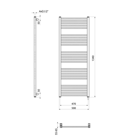 METRO-E elektrické otopné těleso rovné 500x1340 mm, 500 W, bílá