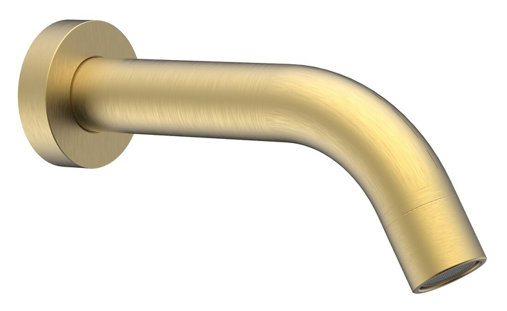 Nástěnná výtoková hubice, kulatá, 174mm, zlato mat