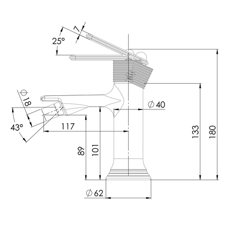 BEBÉ stojánková bidetová baterie bez výpusti, bronz