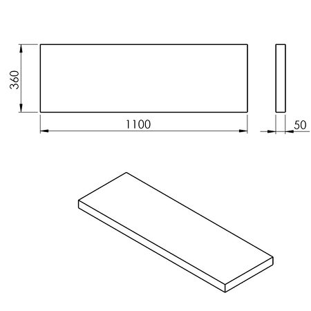 AVICE deska 110x36cm, dub Rover