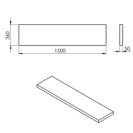 AVICE deska 150x36cm, old wood