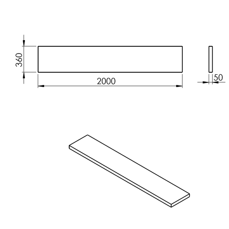 AVICE deska 200x36cm, old wood