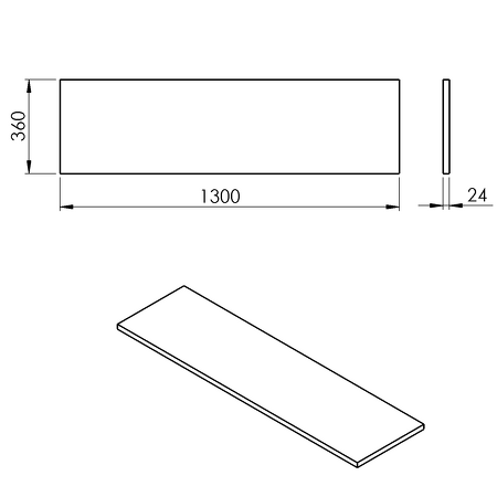 PLATO deska Rockstone 1300x24x360mm, bílá mat