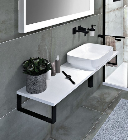 PLATO deska Rockstone 1300x24x360mm, bílá mat