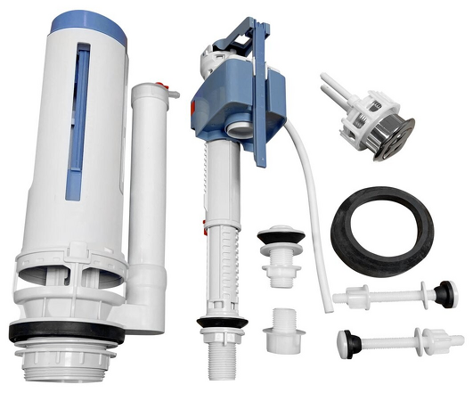 Splachovací souprava s DUAL tlačítkem 49 mm, spodní napouštění 1/2", černá