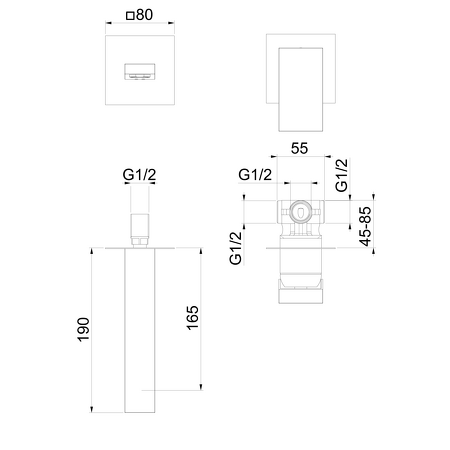 LATUS podomítková dvouprvková umyvadlová baterie, chrom