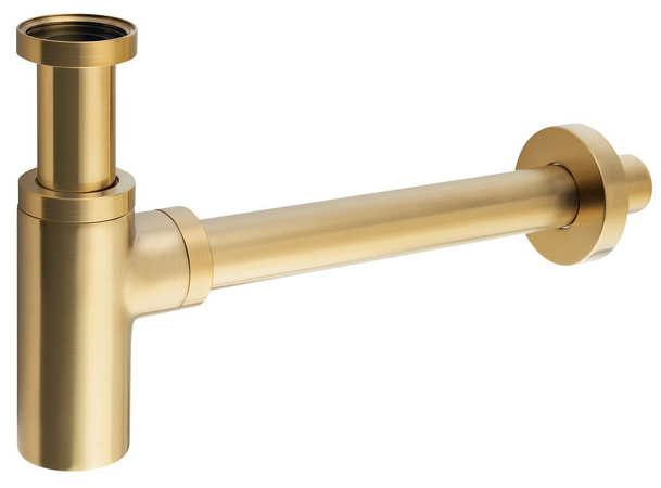 Umyvadlový sifon 5/4", odpad 32 mm, kulatý, zlato mat