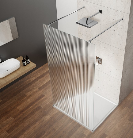 VARIO CHROME jednodílná sprchová zástěna do prostoru, sklo nordic, 700 mm