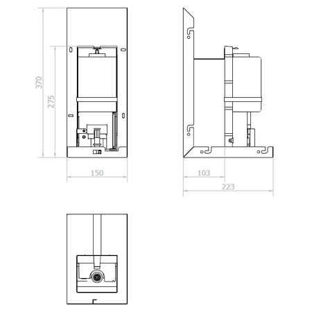 ESSENTIA zrcadlová skříňka 1000 mm s automatickým dávkovačem mýdla a zásobníkem na papírové ručníky