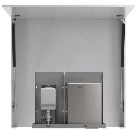 BASIC zrcadlová skříňka 1000 mm s automatickým dávkovačem mýdla a senzorovým osoušečem rukou