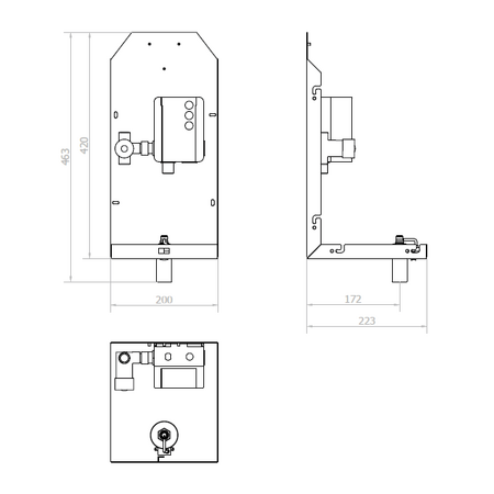 VELOX zrcadlová skříňka 900 mm se senzorovým dávkovačem mýdla, vodovodním baterií a osoušečem rukou