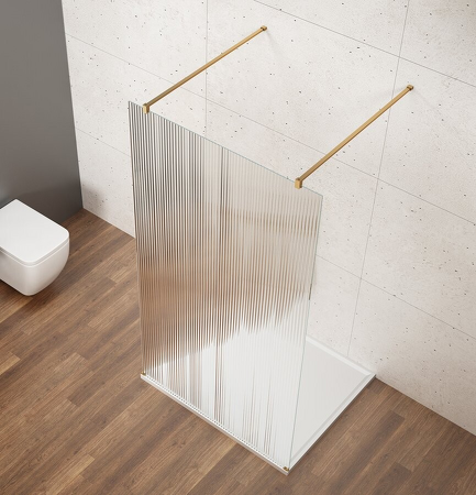 VARIO GOLD MATT jednodílná sprchová zástěna do prostoru, sklo nordic, 1100 mm