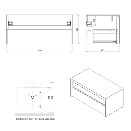 Koupelnový set VIERA 100, dub alabama / bílá mat