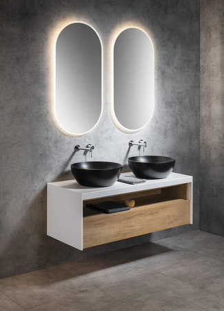 Koupelnový set VIERA 120, dub alabama / bílá mat