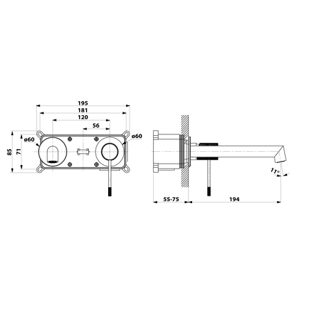 Koupelnový set VIERA 120, dub alabama / bílá mat