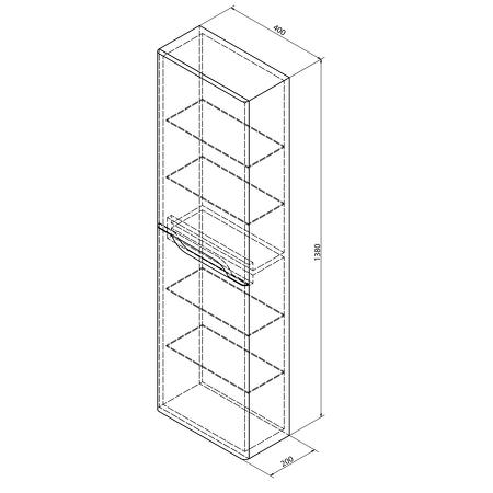 Koupelnový set MEDIENA 80, bílá mat/dub natural