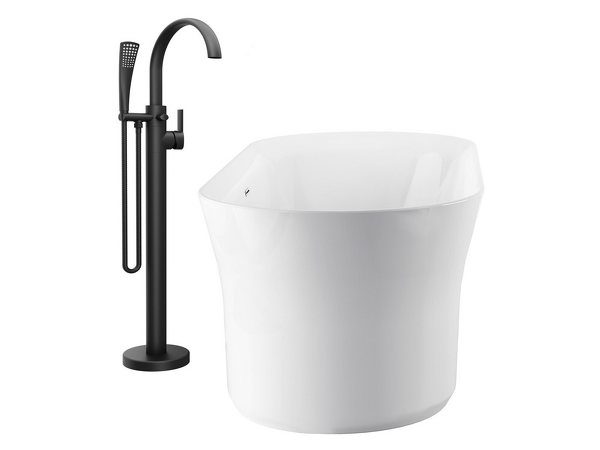 FM 080.20BL.RB07A Vanová baterie na podlahu, se setem, pro R-box, černá