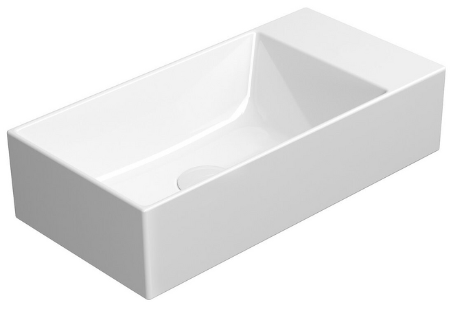 KUBE X keramické umyvadlo 50x25cm, bez otvoru, bílá ExtraGlaze