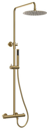 Sprchový sloup s termostatickou baterií, zlato mat