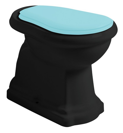 RETRO WC mísa stojící, 38,5x59cm, zadní odpad, černá mat