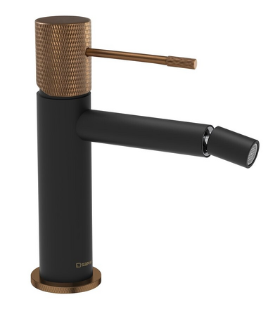 SOLARIS stojánková bidetová baterie bez výpusti, černá/měď mat