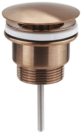 Umyvadlová výpust 5/4“, neuzavíratelná, velká krytka, tl.10-55mm, měď mat