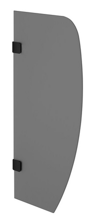 Dělící stěna mezi urinály 40x80 cm, tmavé sklo, černá mat