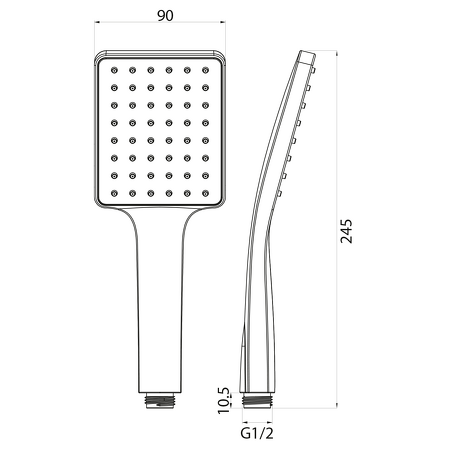 Ruční sprcha, 245 mm, ABS/zlato mat