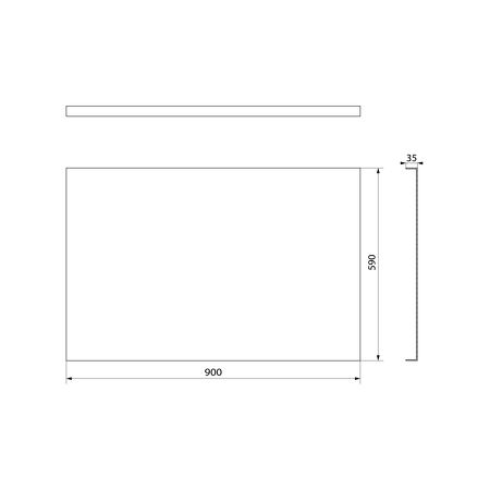 PLAIN panel boční 90x59cm, černá mat
