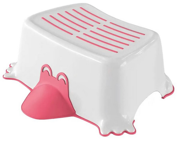 DUCK dětské protiskluzové stupátko do koupelny, růžová