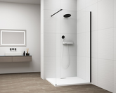 ESCA BLACK MATT jednodílná sprchová zástěna k instalaci ke stěně, sklo čiré, 700 mm náhledová fotka produktu