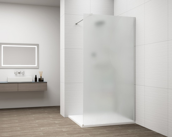 ESCA CHROME jednodílná sprchová zástěna k instalaci ke stěně, matné sklo, 1000 mm
