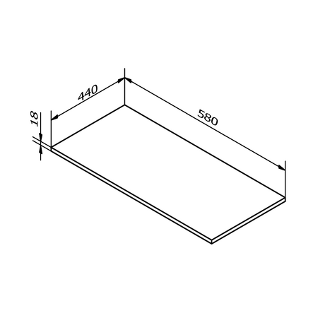 Deska DTDL 580x18x440mm, antracit matný