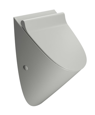 COMMUNITY urinál se zakrytým přívodem vody s otvory pro víko 31x54,5cm, cenere mat
