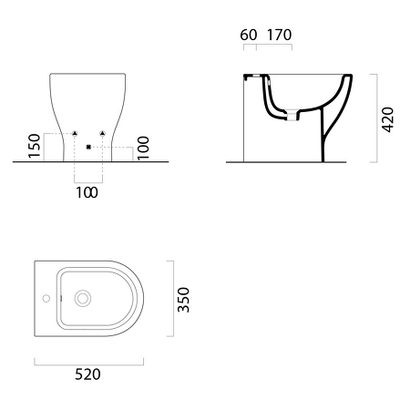 CITY PRO bidet stojící, 35x52cm, bílá ExtraGlaze