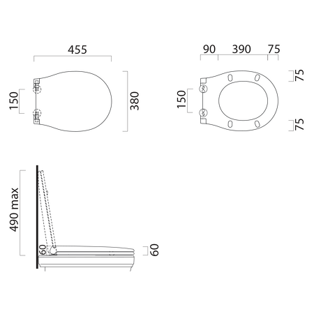 CLASSIC WC sedátko, Soft Close, ořech/zlato