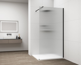 ESCA BLACK MATT jednodílná sprchová zástěna k instalaci ke stěně, sklo Flute, 1500 mm náhledová fotka produktu